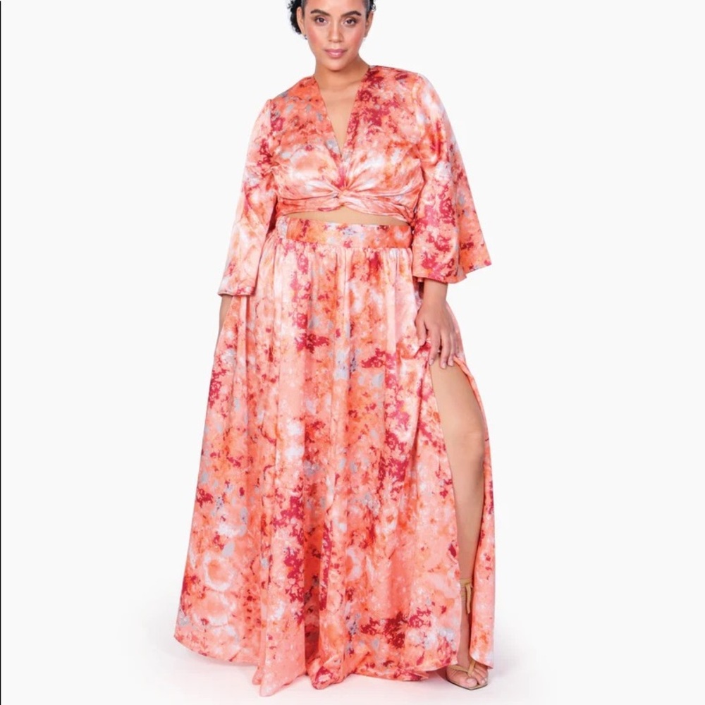 LuvMeMore Donny & Marie Crop Top and Maxi Swing Skirt Set
